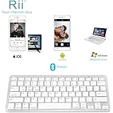 Rii BT09 Ultra Slim Portable Wireless Bluetooth Keyboard For Windows Devices ipad Mini iphone MacBook Pro Tablets PC Android Tablets Samsung Smart TV Box(White)