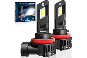 ROYLUX H11 LED Bulb, 20000LM 600% Brighter Halogen Replacement H9 H8 Fog Light, Plug and Play 99% Canbus Ready IP68 Waterproof, 6000K Cool White, Pack of 2