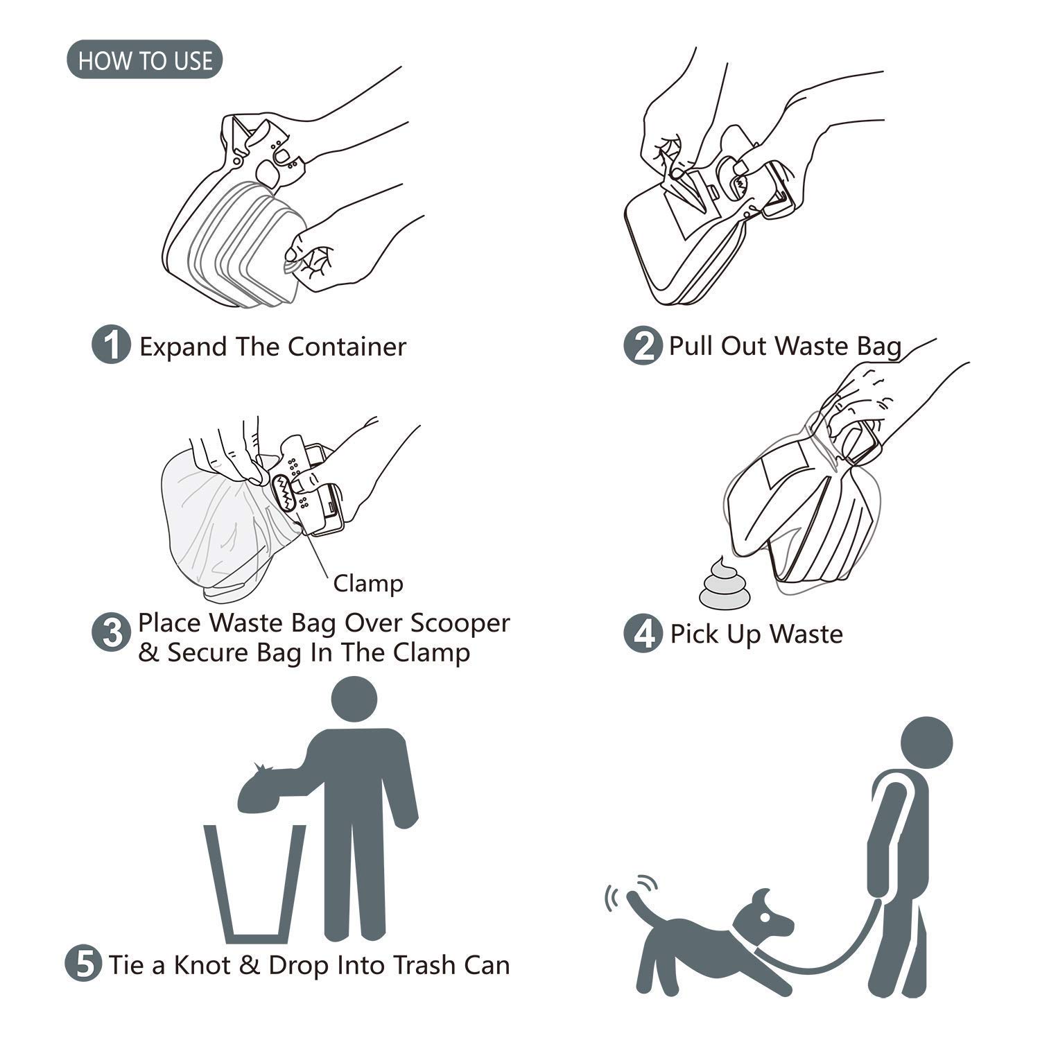 Jondarla Pooper Scooper, Portable and Handheld Size for Walking Large