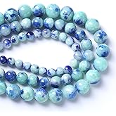 12MM 32PCS Peacock Blue Persian Jade Spacer Loose Beads for Jewelry Making DIY Bracelet Necklace