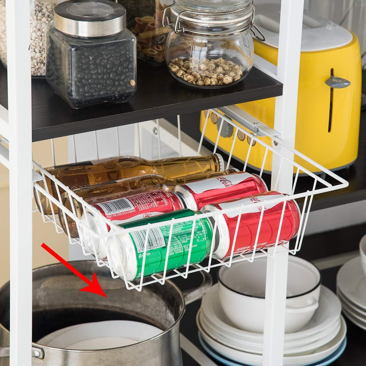 Mr IRONSTONE Kitchen Baker's Rack Utility Storage Shelf 35.5" Microwave Stand 3-Tier+4-Tier Shelf for Spice Rack Organizer Workstation(Dark Brown) - Standing Baker's Racks