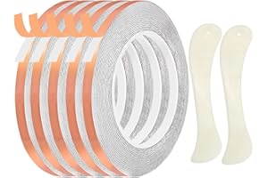 7/32 Inch Copper Lined Copper Foil Tape for Stained Glass and Crafts, 5 Rolls 36 Yards Copper foil Tape for Soldering, Staine