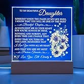 To My Beautiful Daughter Acrylic Plaque, Heartfelt Keepsake Gift for Daughter, Unique Sentimental Display, Unique Birthday Christmas Gift Idea for Daughter
