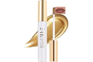 Erinde Peel - off Tinted Lip Stain, Long - Lasting & Waterproof Gold Lip Gloss, Matte Nude Liquid Lipstick, Highly Pigmented 