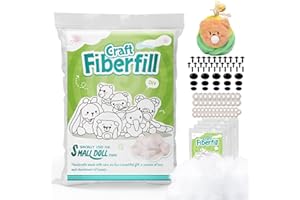 Fedmut 3.5oz Premium Polyester Fiber Fill High Resilience Poly Filling Stuffing, Cotton Stuffing for Stuffed Animals, Small Dolls Crochet Handicraft, Pillow Cushion and Plush Filling -4 Pack