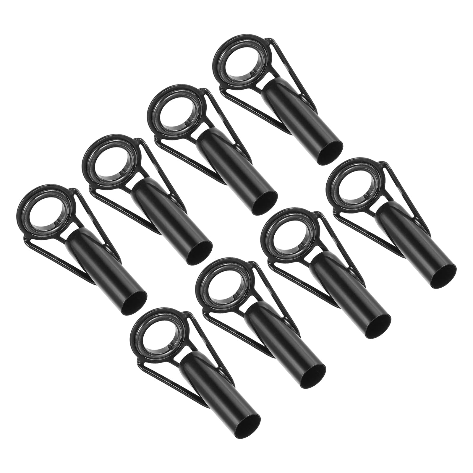 PATIKIL 6.5mm Fishing Rod Tip Repair Kit, 8pcs Stainless Steel Pole Ring Guide Replacement for Saltwater Freshwater Fishing, Black