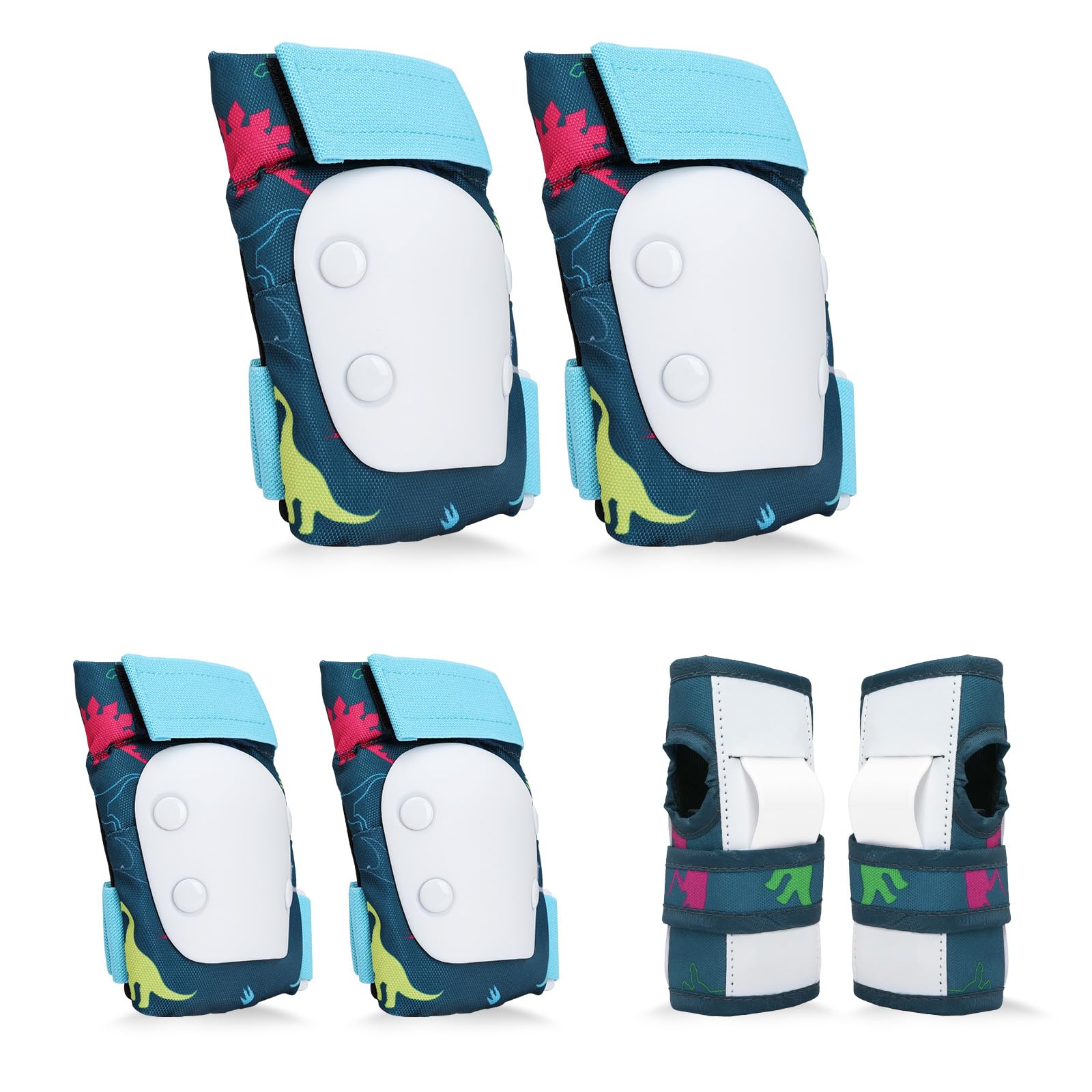 YOOXARMOR Adjustable Kids/Toddler/Children Knee Pads Elbow Pads Wrist Guards Set for 3-5-8 Years Boys Girls,Child Safety Protective Gear Set for Roller Skates,Bike,Cycling, Skateboard, Scooter