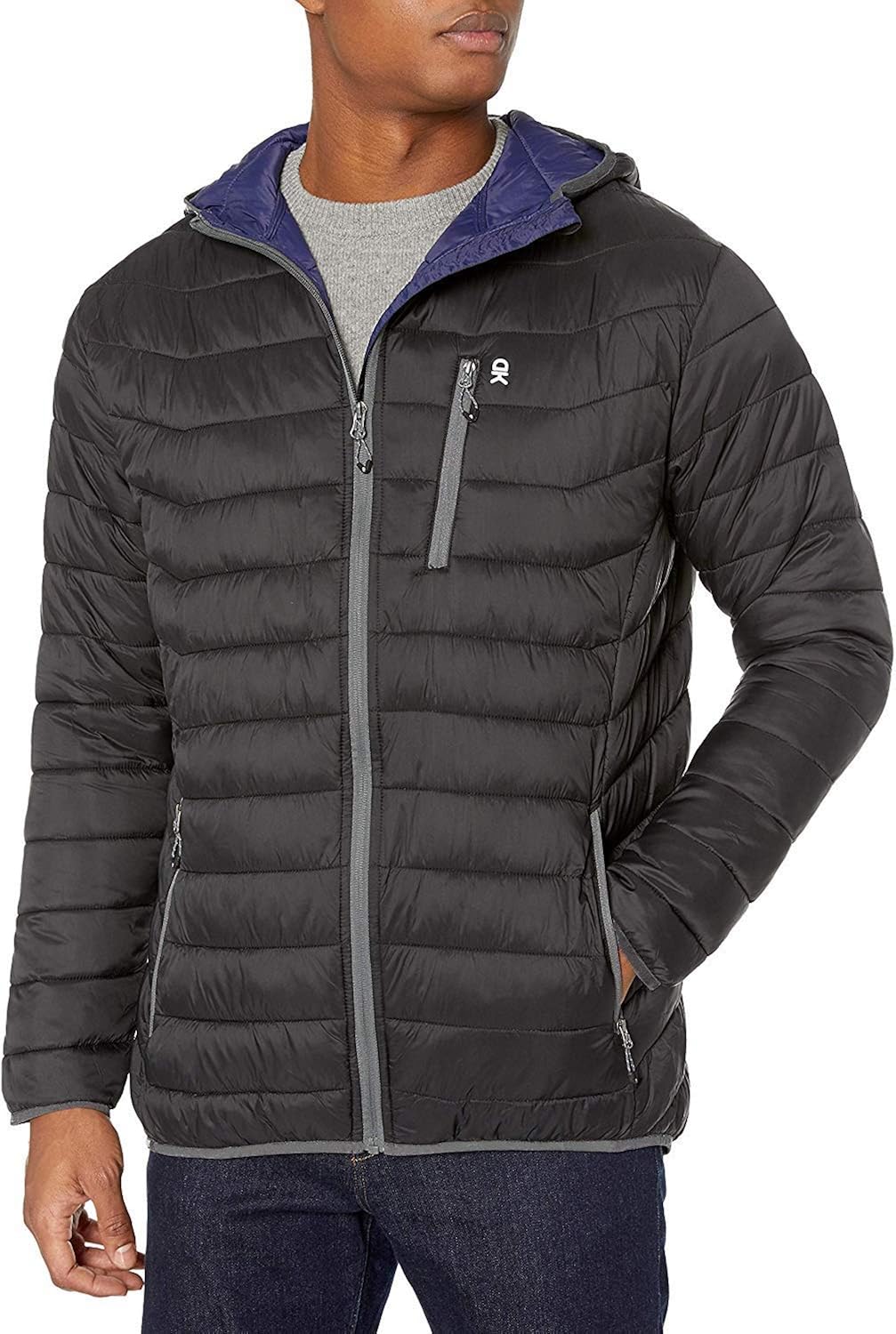 Little Donkey Andy Men's Packable Lightweight Puffer Jacket Hooded Windproof Winter Coat with Recycled Insulation: Clothing