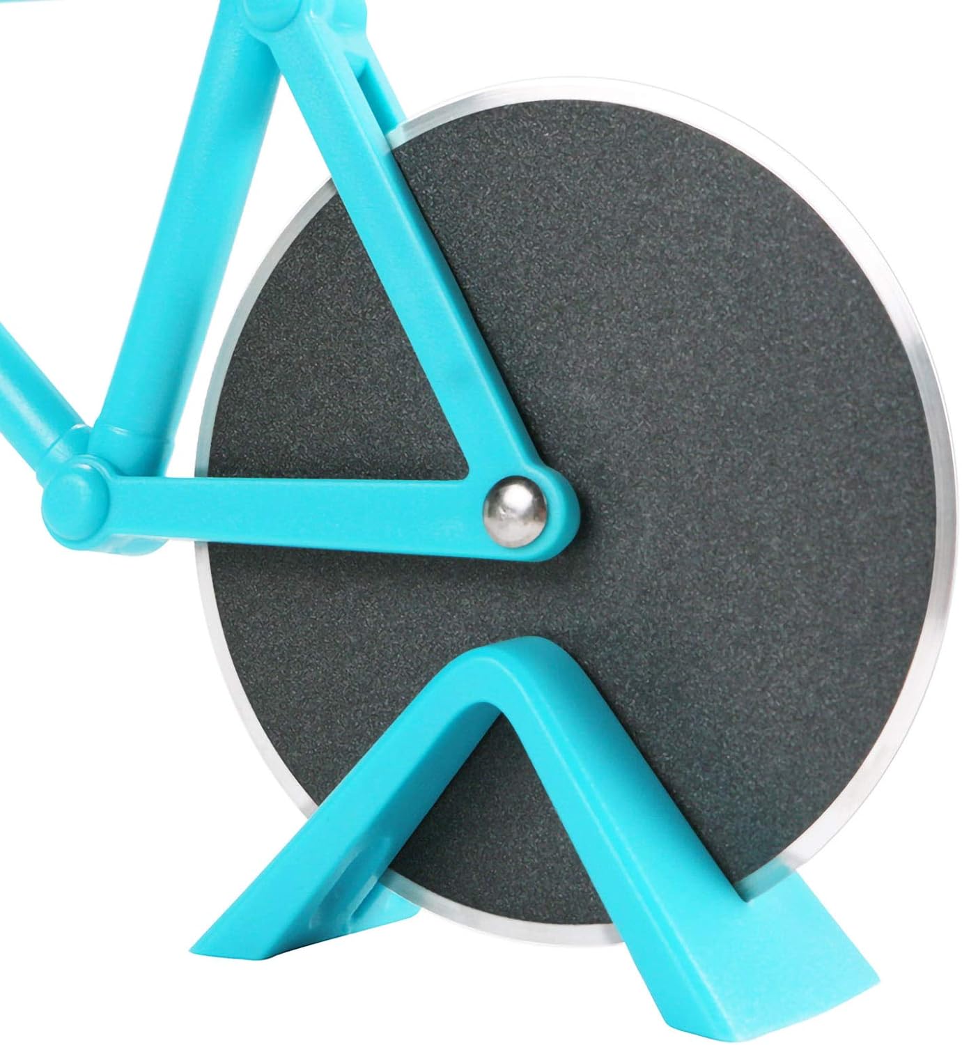 KUONIIY Pizza Cutter, Bicycle Pizza Cutter Wheels Dual Stainless Steel Super Sharp Blades Slicer with Non-Stick Coating - Image 4