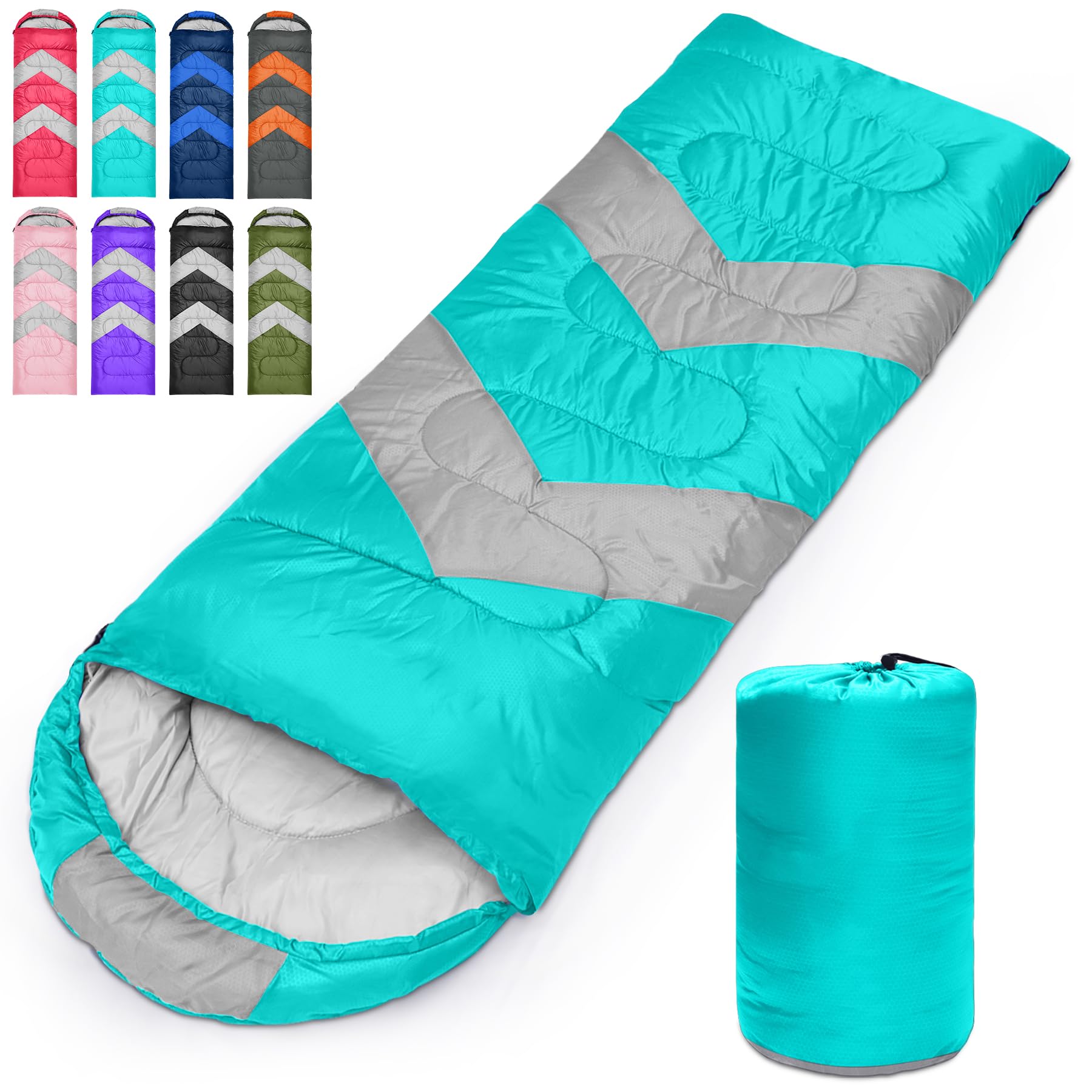 Tesmien Sleeping Bag for Adults & Kids 3-4 Season Warm Weather and Winter Lightweight, Waterproof for Teens, Men's Indoor & Outdoor Camping/Traveling/Hiking, Lake Blue — image 1