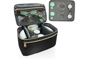 MELINON Wearable Breast Pump Bag for Elvie and Medela Pumps - Compact, Travel-Friendly Pump carrying case with Waterproof Mat - Ideal for Working Moms (Black)