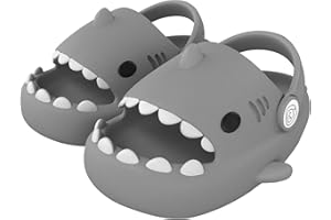 Metogo Cloud Shark Slides Non-Slip Open Toe Slippers Adult Women Men Cute Lightweight Sandals on Beach Shower