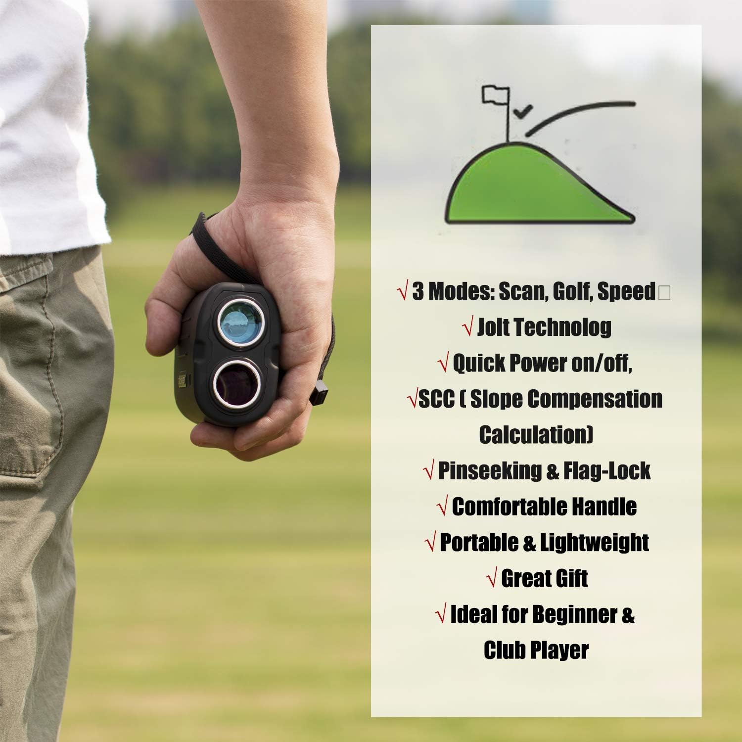 Gogogo Sport Laser Golf/Hunting Rangefinder, 6X Magnification Clear View 650/900 Yards Laser Range Finder, Accurate Scan, Slope Function, Pin-Seeker & Flag-Lock & Vibration, Easy-to-Use Range Finder : Sports & Outdoors