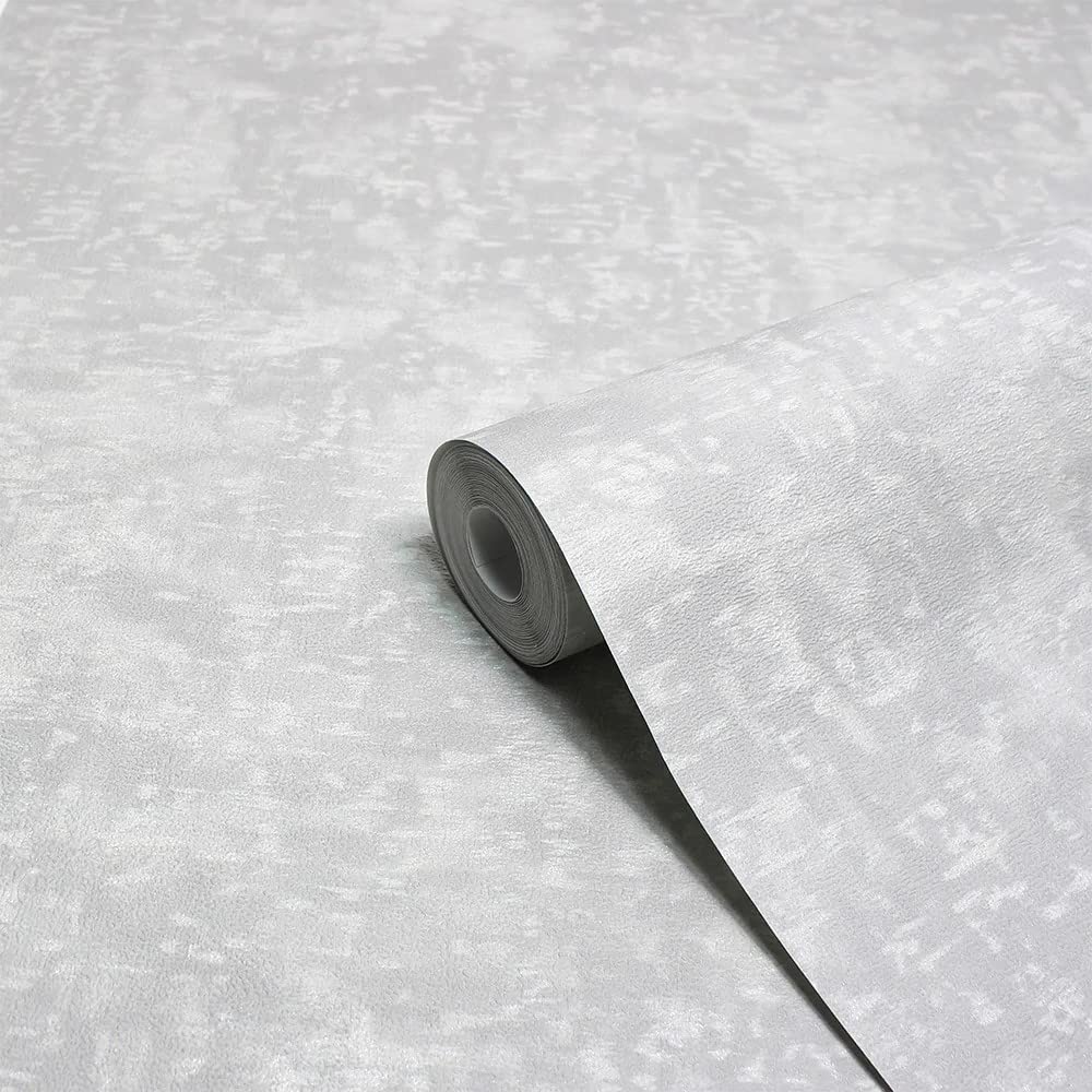 Paoletti Luxe Symphony Abstract Vinyl Wallpaper, Silver