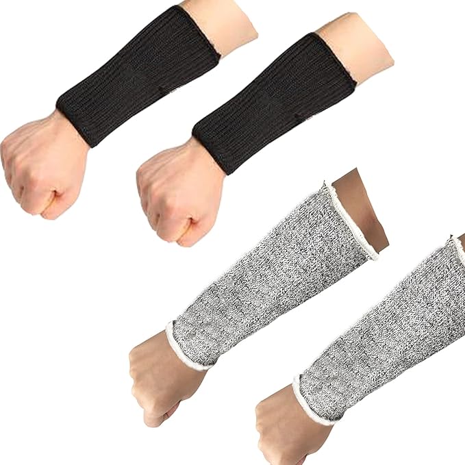 2 Pairs Cut Resistant Sleeves, 8.6 Inch Welding Sleeves Slash Resistant