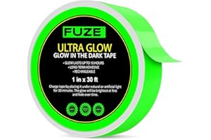 Lockport Glow in The Dark Tape - 30 Ft x 1 in - Bright - Rechargeable - Reflective - Glow Tape in The Dark - Halloween Decoration, Christmas Decor, Night Decorations, Home Marking, Stairs, Exit Sign
