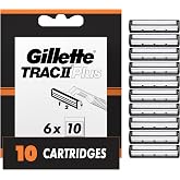 Gillette TRAC II Plus Mens Razor Blade Refills, 10 Count, Delivers a Clean, Close Shave