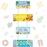 Summer Beach Wall Decor Welcome to Paradise Sign Patio Pool Sign Metal Hanging Tropical Bar Flip Flop Sign Endless Summer Vintage Beach Themed Plaque for Poolside Outdoor Home Decor (Cute Style)