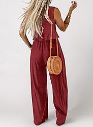 Dokotoo Pants Sets Women 2 Piece Outfits Sleeveless