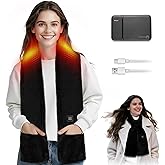 KLADNDER Heated Scarf for Women with Pocket, Rechargeable 5000mAh Battery 3 Levels Temperature Adjustable Heated Neck Warmer