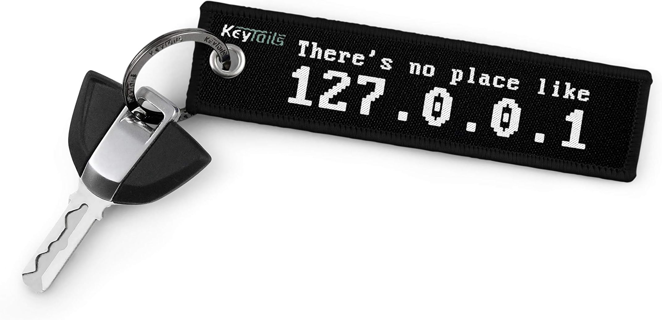 KEYTAILS Keychains, Premium Quality Key Tag for Coder, Developer, Engineer [There's No Place Like 127.0.0.1 (HOME)]