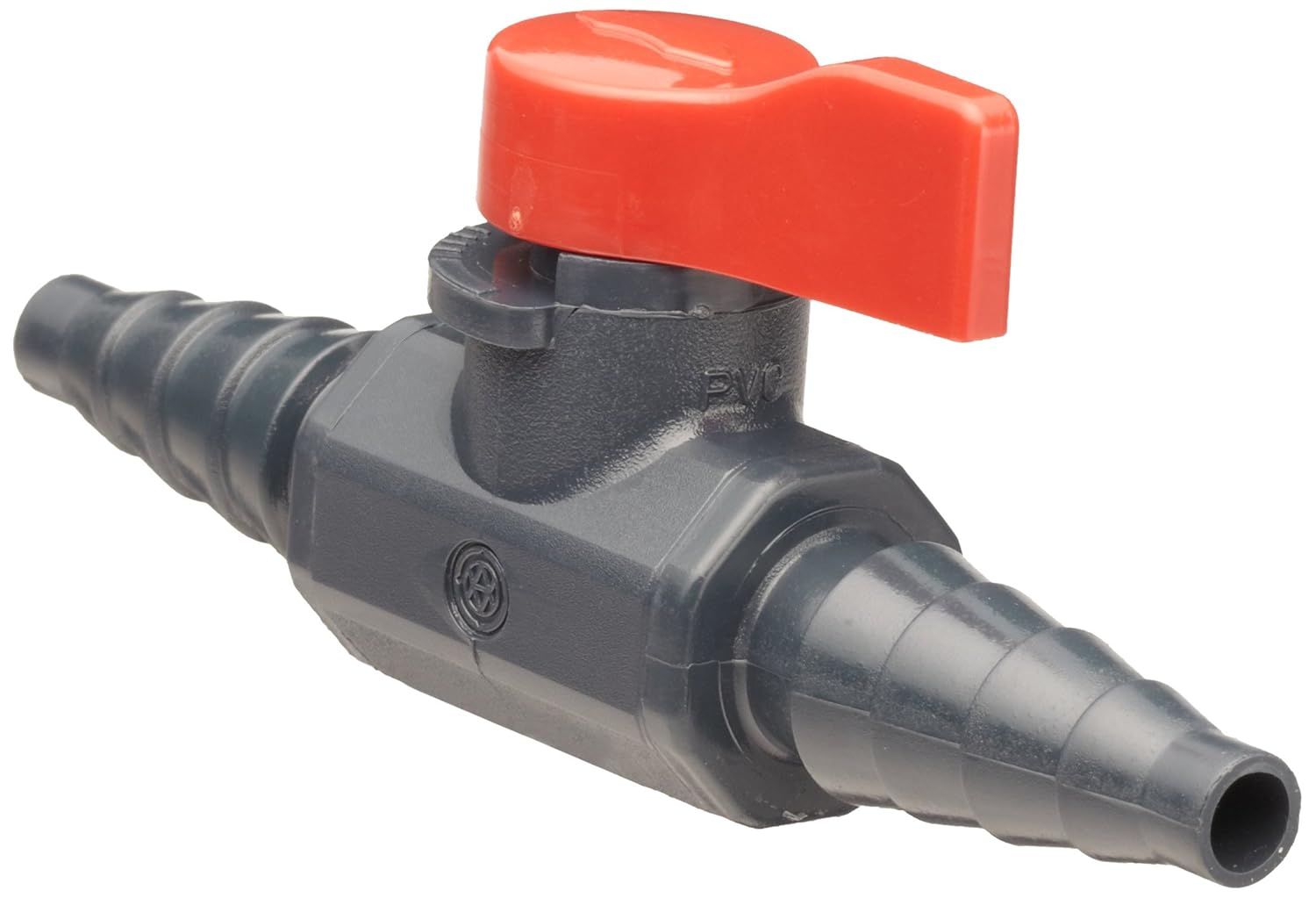 Asahi America 1079002 Labcock PVC Ball Valve, Inline, Unibody, Lever, 3