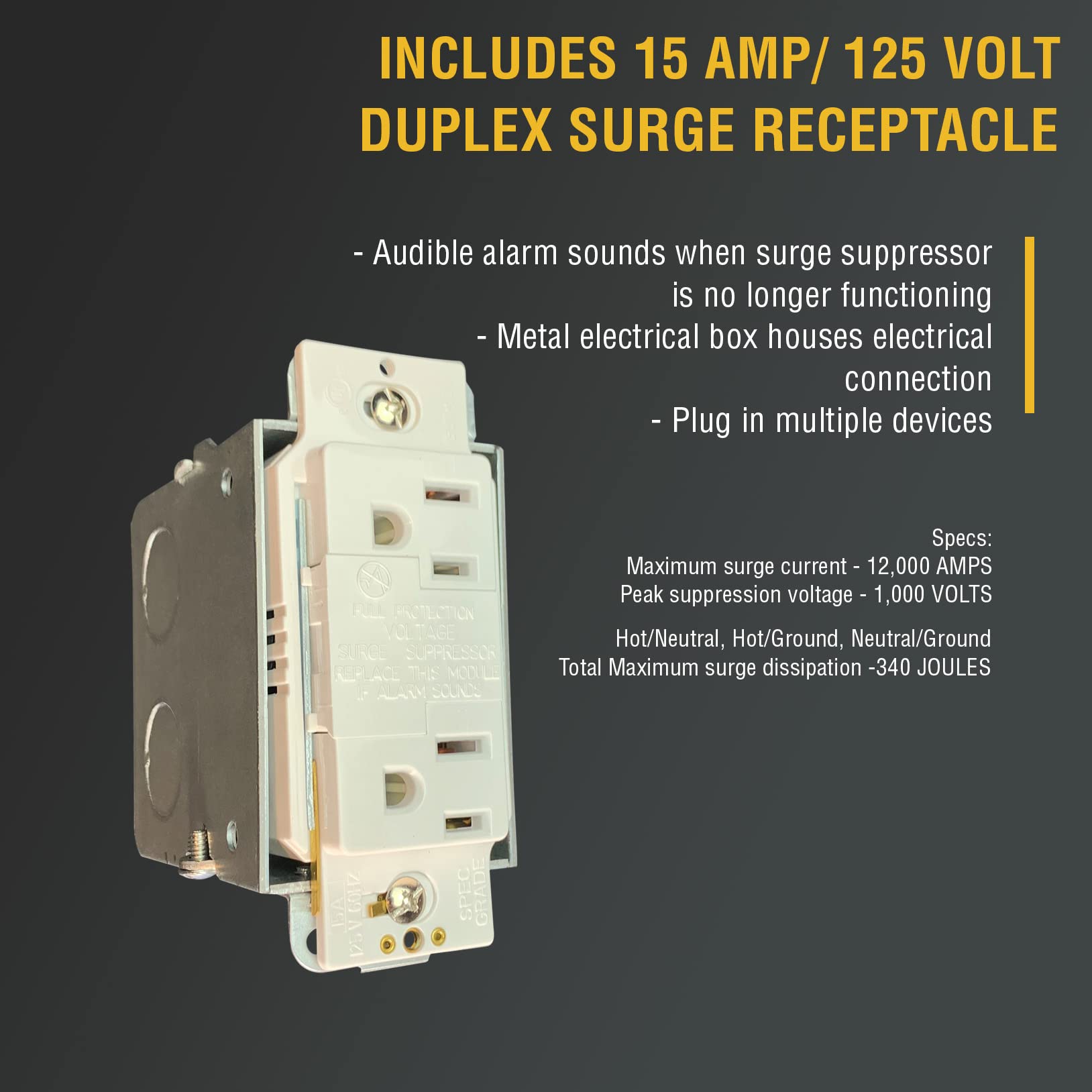 DATA COMM 45-8021-1S In Wall Connected Media Box - Recessed TV Outlet Box with Built-In Duplex Surge Protector Receptacle, High-Speed Connectivity Hub, Cable Management, Easy DIY Installation