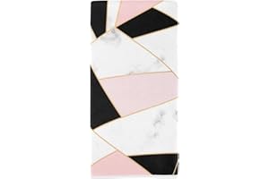 Naanle Stylish Black White Pink Marble Soft Highly Absorbent Guest Large Home Decorative Hand Towels Multipurpose for Bathroom, Hotel, Gym and Spa (16 x 30 Inches)