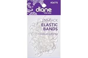 Diane D6775 Clear Elastic Bands for Hair Styling, Braids - 250 Count (Pack of 1)