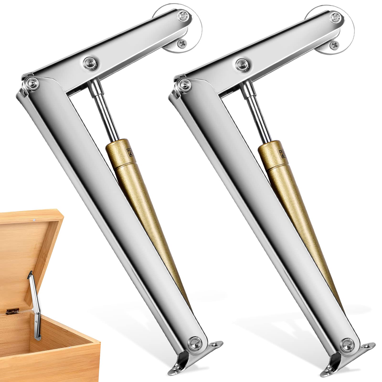 Photo 1 of (only one) Box Hinges Soft Close, Soft Close Hinges for Toy Box, Soft Close Cabinet Hinges and Slow Closing Lid Support Hinge (2PCS 200N)