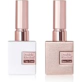 Double Rhythm 2 Pcs 15ML No Wipe Gel Top Coat and Base Coat Set Clear Glossy Gel Polish Kit (Base and Top Coat)