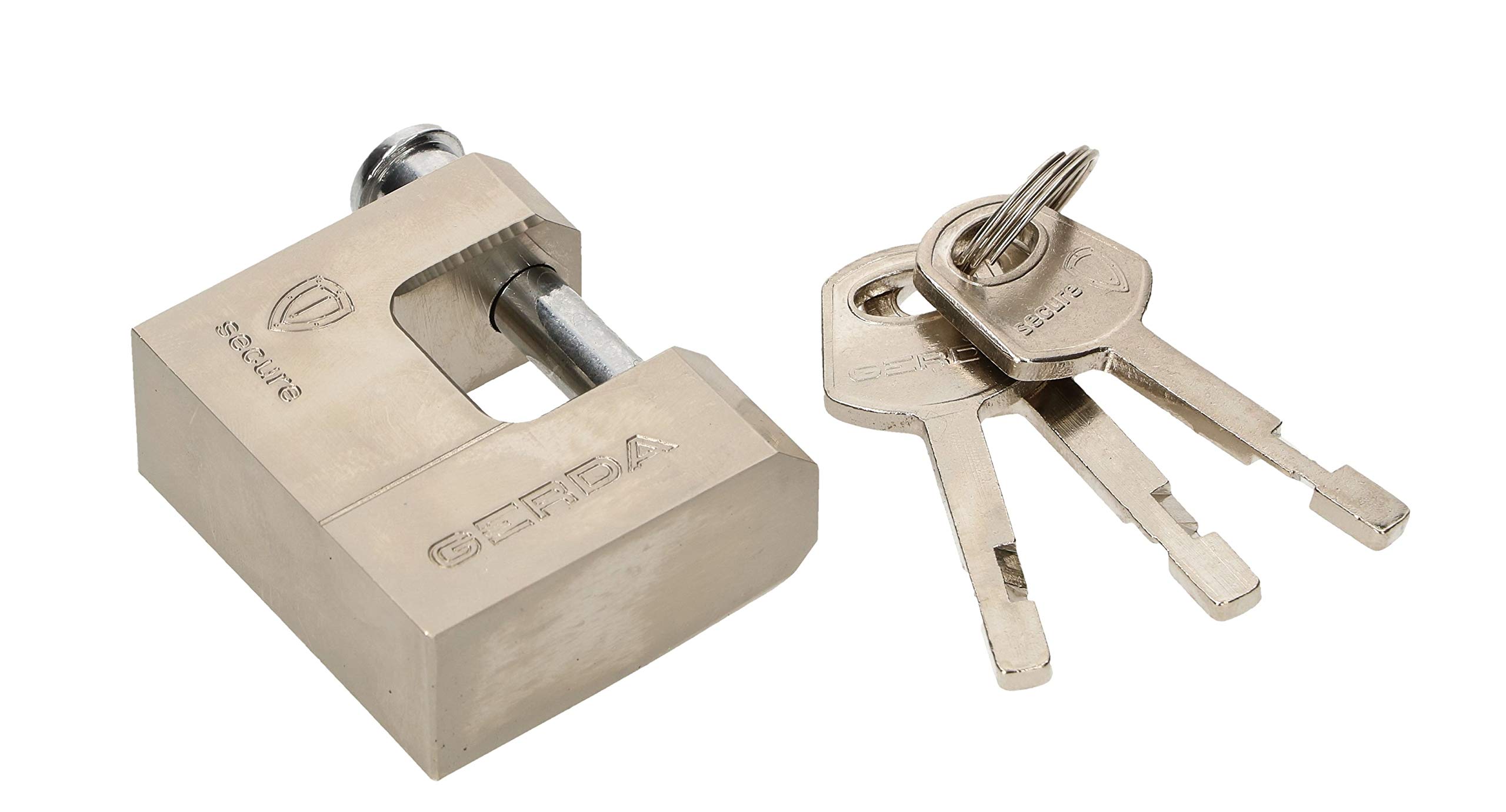 KOTARBAU® Reinforced Brass Padlock 50mm Monoblock Padlock with Bolt Burglary Protection U-Lock Hardened Solid Lock