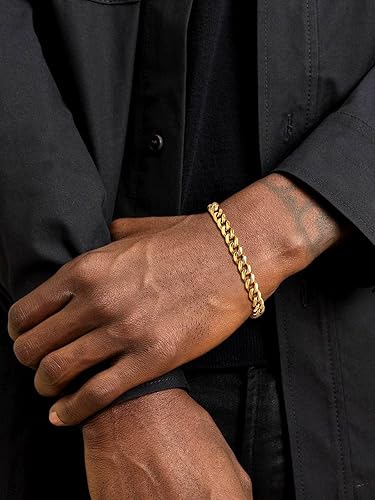 U7 Gold Chain Bracelets 18K Gold Plated Stainless Steel Miami