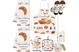 8 Pcs Sourdough Baking Gifts Sourdough Bread Lover Gift Include Towels Apron Oven Mitt Pot Holder Aromatherapy Candle Socks G