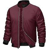 Cotrasen Men's Bomber Jacket Fall Winter Warm Windbreaker Full Zip Windproof Casual Padded Coats