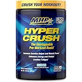 Maximum Human Performance MHP HYPER CRUSH Pre Workout energy drink creatine beta alanine nitric oxide pump citrulline AKG 30 Servings, Blue Ice, 14.88 Ounce