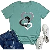 YITAN Women Cute Graphic Tee Heart T-Shirts