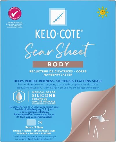 KELO-COTE Body Scar Sheets Silicone 5cm x 7.5cm Reusable 21 Days