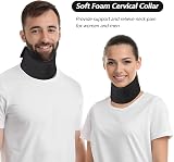 RESTCLOUD Soft Foam Neck Brace Adjustable Cervical Collar L Black 2.5" Depth view 5