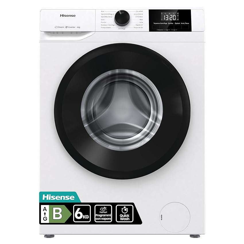 Hisense WF1G6021BW Lavatrice Slim a Carica Frontale 6 kg, 1200 rpm