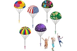 utosday Parachute Toy Outdoor Flying Parachute for Kid, Throwing Children's Flying Toys with Small Figures, Top Indoor & Outdoor Hand Throw Soliders for 3 4 5 6 7 8 9 10 11 12 Year Old (6PCS)