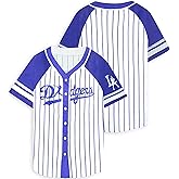 Baseball Shirt Jerseys for Women Baseball Jersey Game Day Fan Striped Baseball Player Button Down Short Sleeve Tops