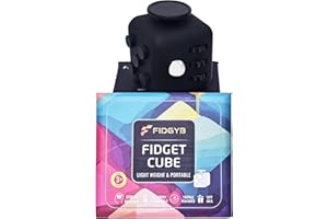FIDGYB Cube Fidget Stress Relief Toy for Adults & Kids, Smooth, Quiet Sensory Toy for Anxiety, Focus & ADHD Idea[Black_Black]