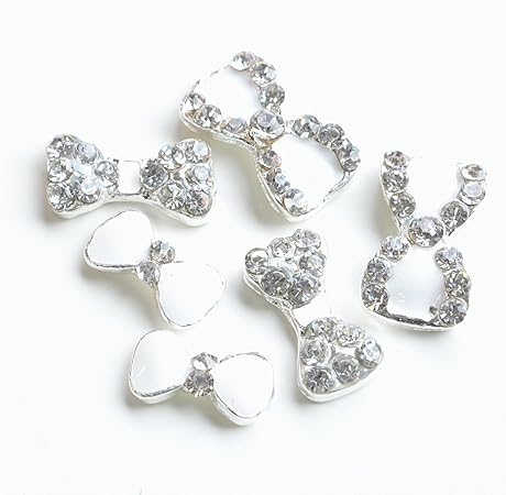 Amazon 手作り工房 My Mama キラキラリボンのデコパーツ 3種類各2個 計6個セット アクセサリーパーツ イヤリングセット ピアス ネイルパーツ デコ素材 通販