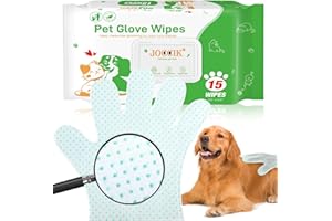 Disposable Pet Cleaning Gloves Wipes - Massage Bumps for Gentle Grooming, Hair & Dander Removal for Dogs & Cats, Convenient &