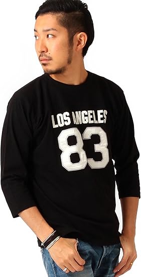 Amazon Beams Tシャツ Cheswick Beams 別注 3 4フットボールシャツ メンズ Black S Tシャツ カットソー 通販