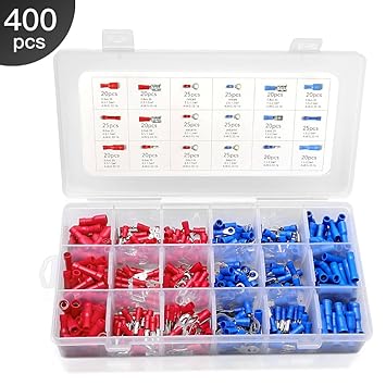 Eventronic ET400 Kabelschuhe Set Quetschverbinder Set Elektrische Kabelschuhe Flachstecker Stoßverbinder
