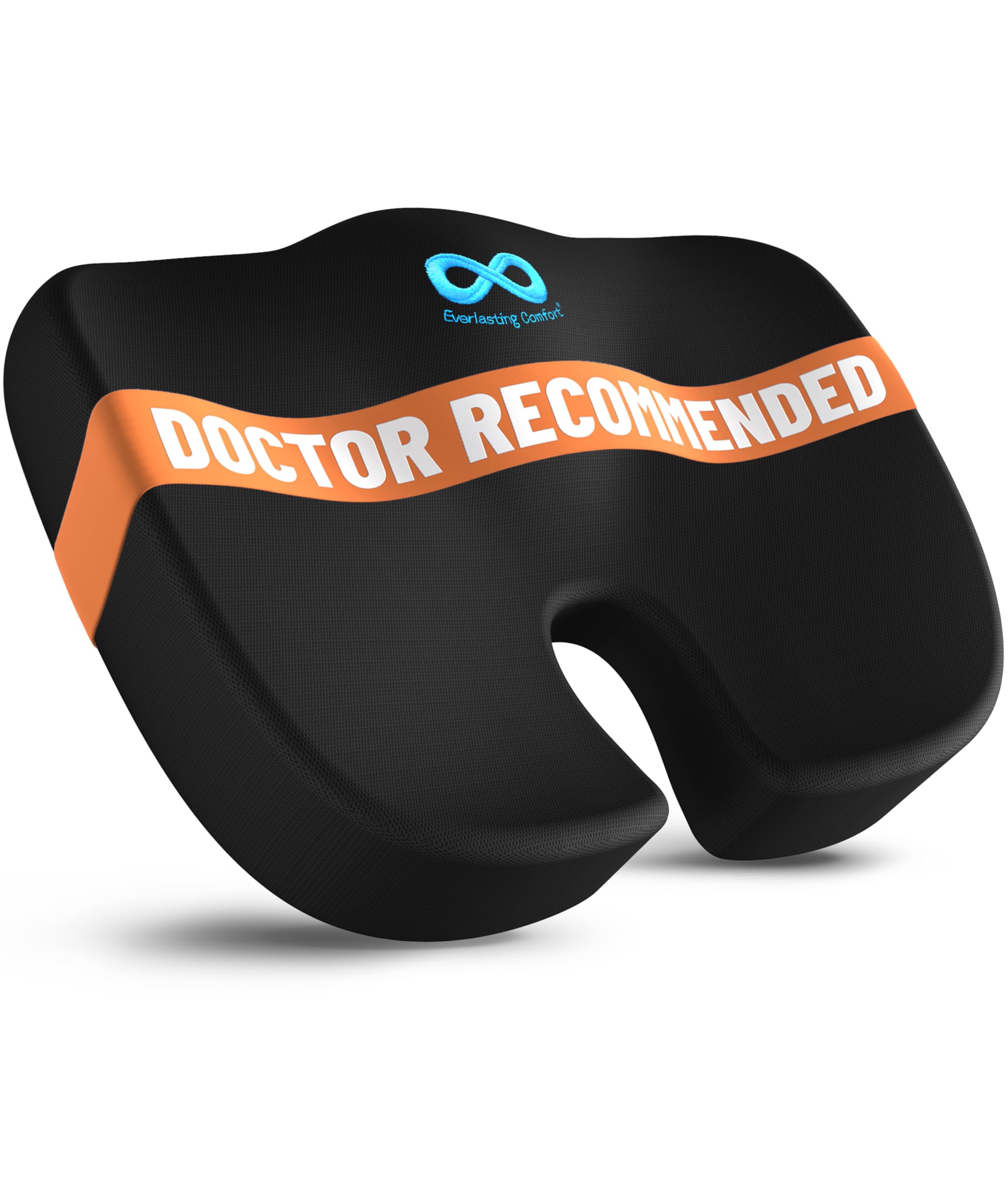 Photo 1 of Everlasting Comfort Doctor Recommended Memory Foam Seat Cushion for Office Chairs & Car - Ergonomic Office Desk Accessories - Cushions for Tailbone Pain Relief, Sciatica (Black, Large)