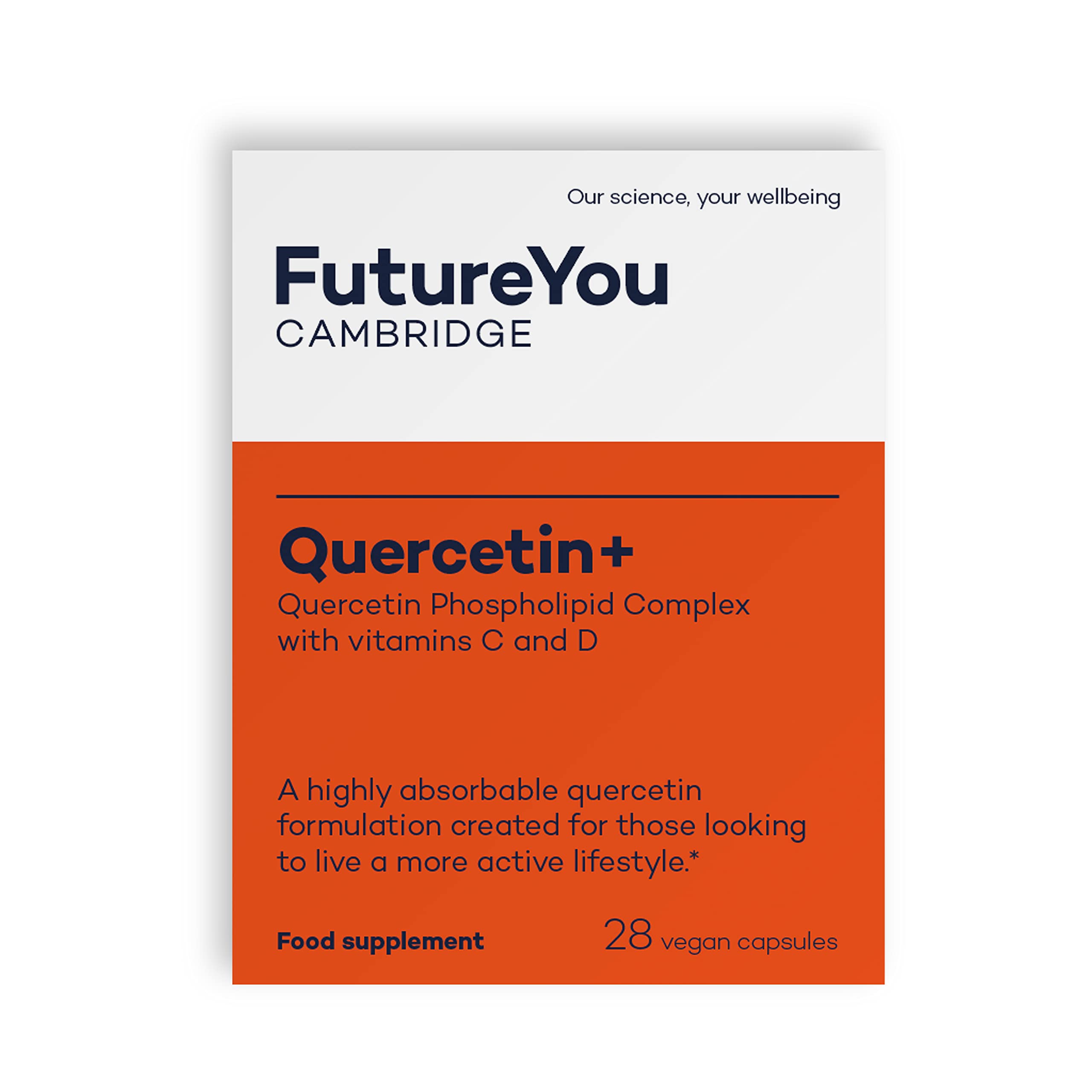 Quercetin+ Capsules with Vitamin C & Vitamin D – Energy Supplement with Immune Support – 28 Day Supply – 5000mg Quercetin Supplement by FutureYou Cambridge