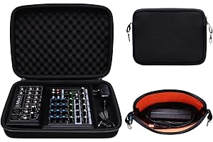 DR·AMIU Hard Case Compatible with Behringer FLOW 8 / Xenyx 1002SFX, Mackie MobileMix 8-channel, Mackie Mix8 / ProFX6v3+ / ProFX6v3 Compact Mixer with Small Storage Bag, Travel Carrying Case